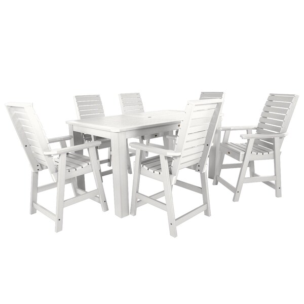 Highwood Usa Weatherly 7pc Rectangular Counter Height Outdoor Patio Furniture Dining Set 72 x 42 AD-ST7WL2CO4BA-WHE - main